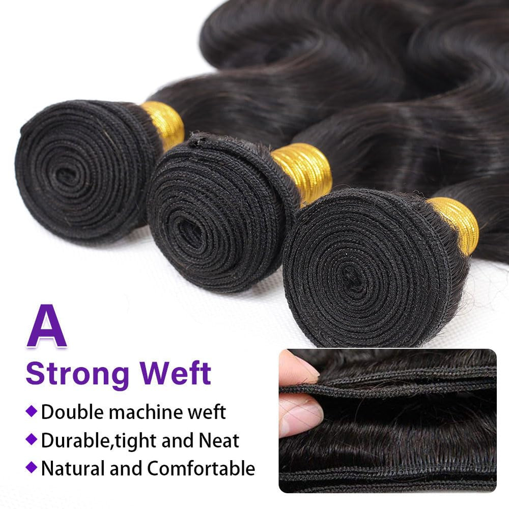Olsmkis Brazilian 20-inch body wave bundles offering long, voluminous style