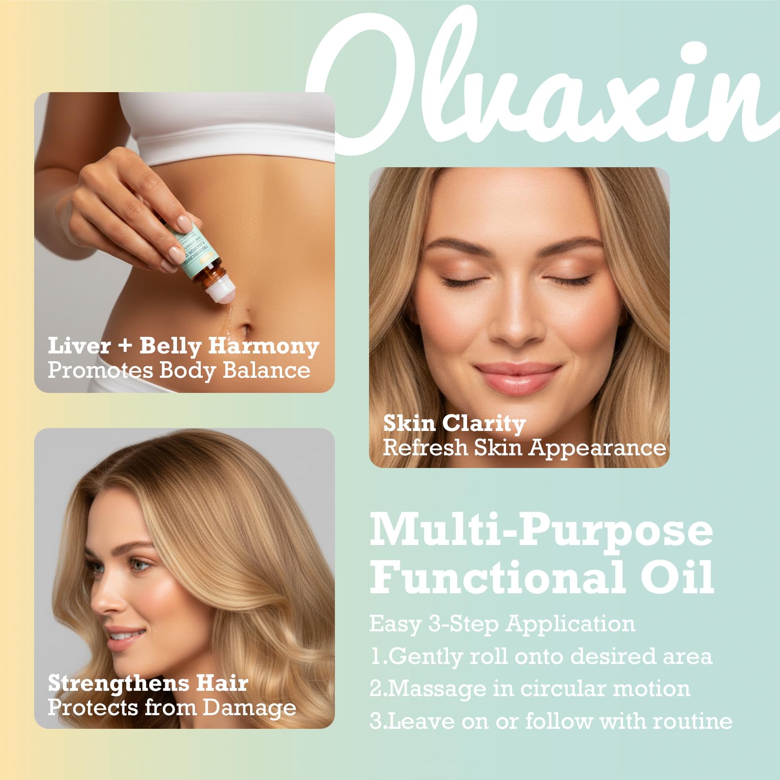 Étiquette simple Olvaxin pour une routine beauté naturelle et efficace.