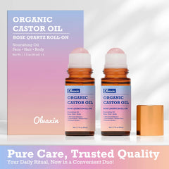 Rose quartz roller ball applying Olvaxin oil smoothly