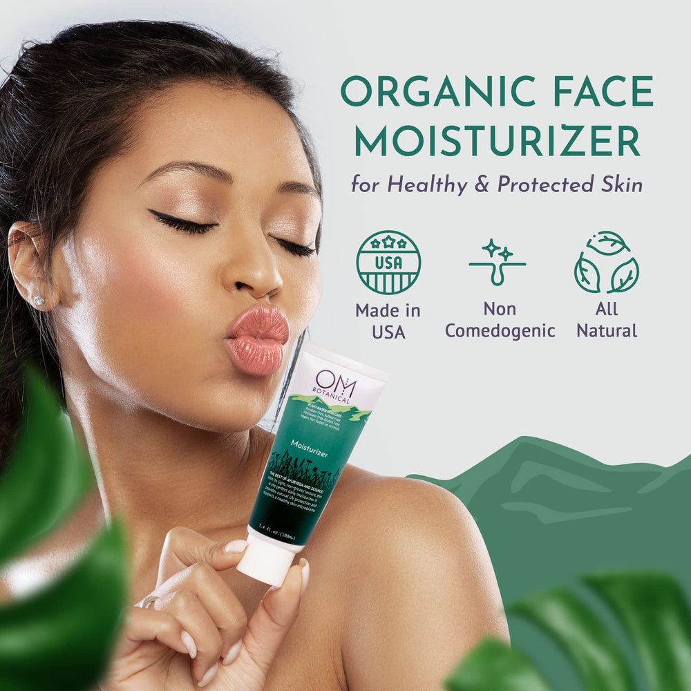 OM Botanical Ayurvedic cream texture showing smooth, non-greasy feel