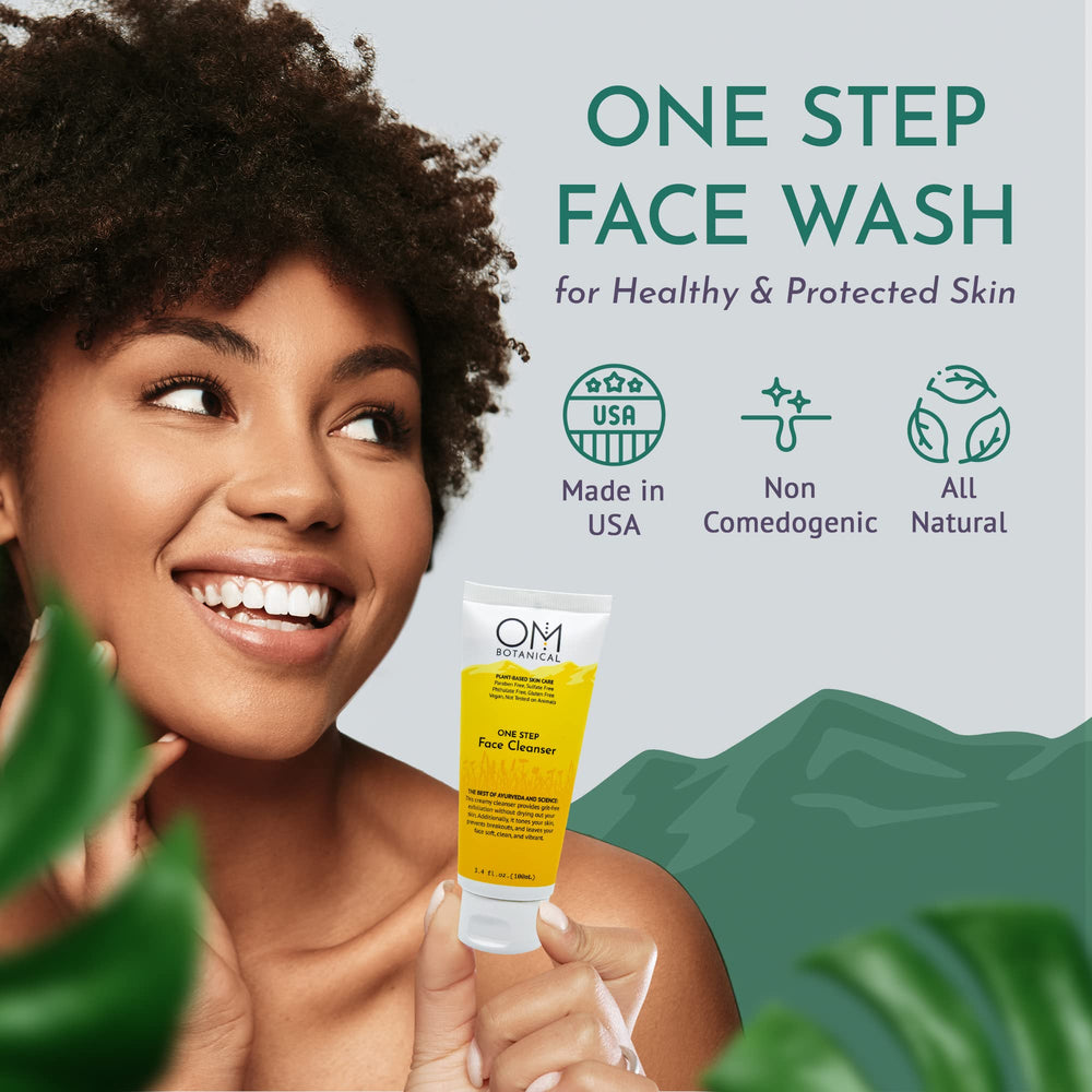 OM Botanical One Step Cleanser cream texture highlights gentle exfoliation