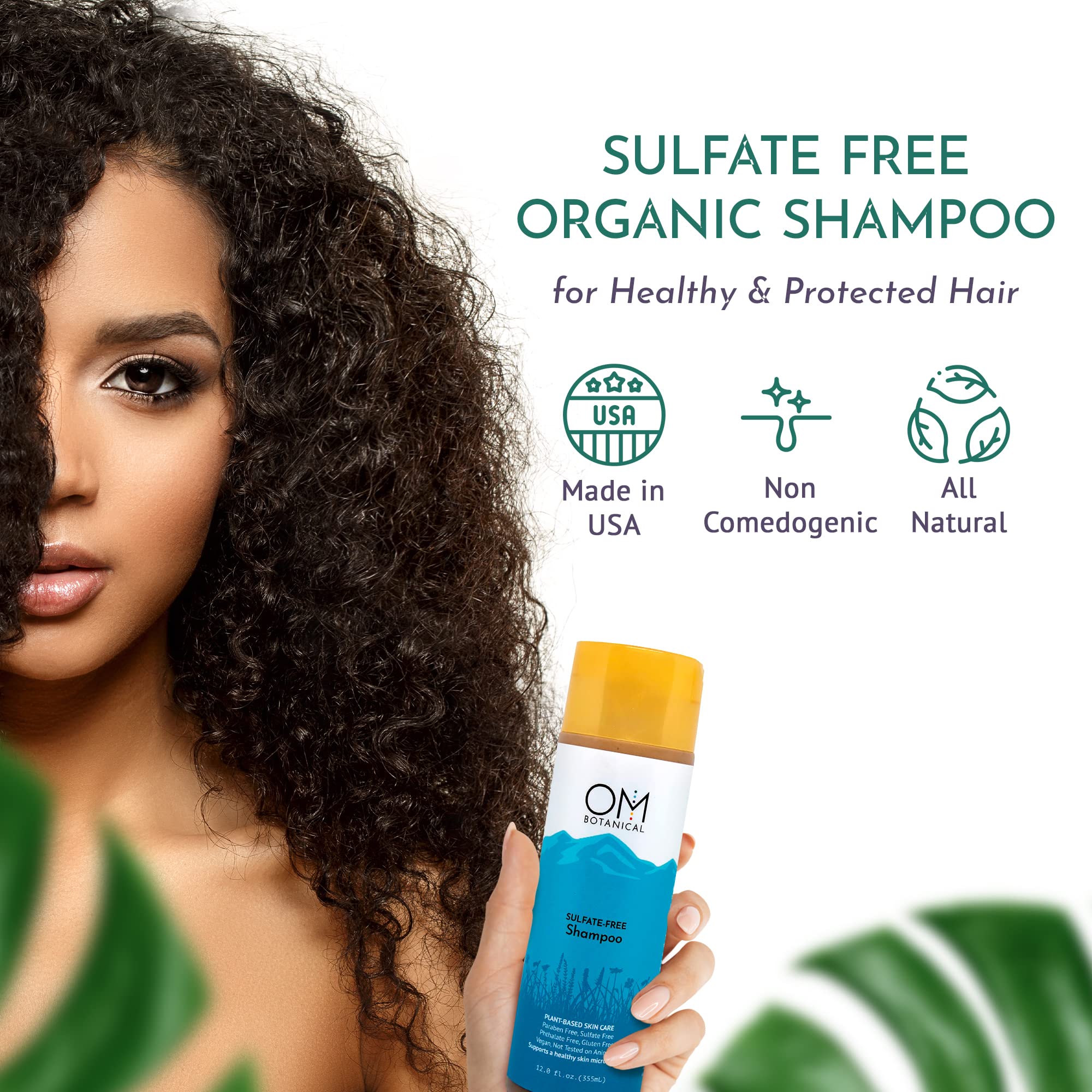 Foamy lather from OM Botanical shampoo showing gentle cleansing