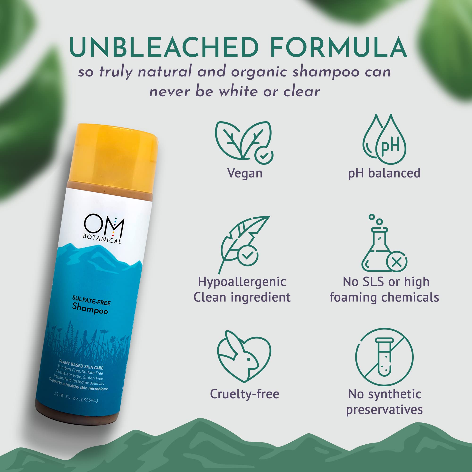 Hands applying OM Botanical shampoo to hair for cleansing