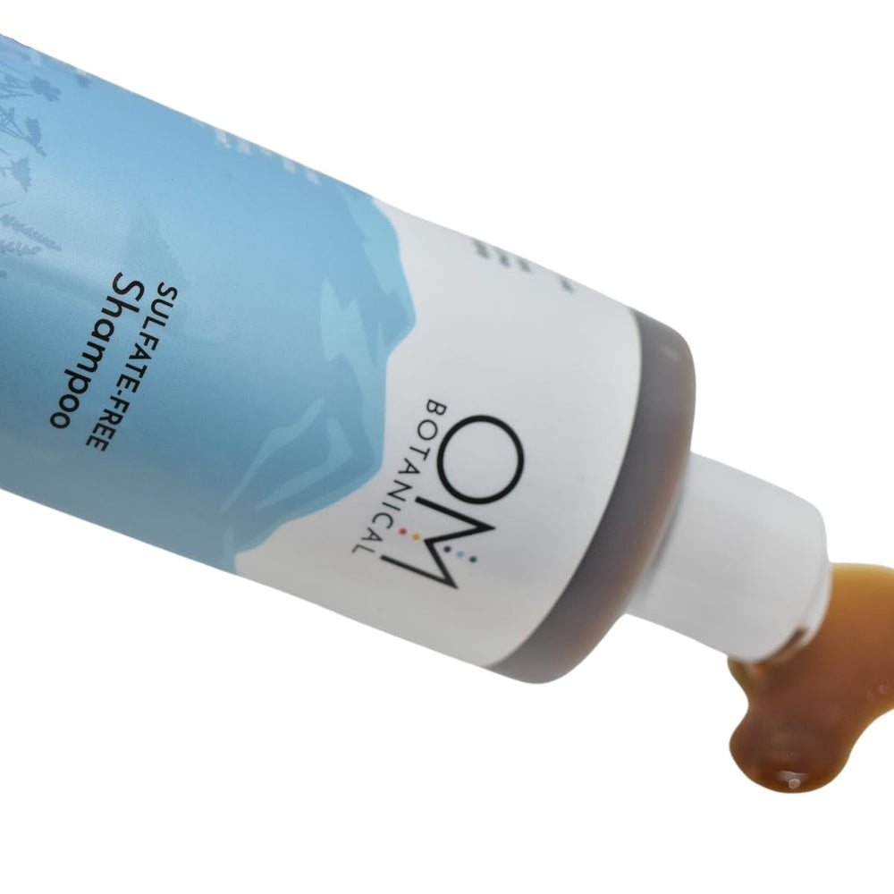 OM Botanical shampoo vegan cruelty-free label for ethical care