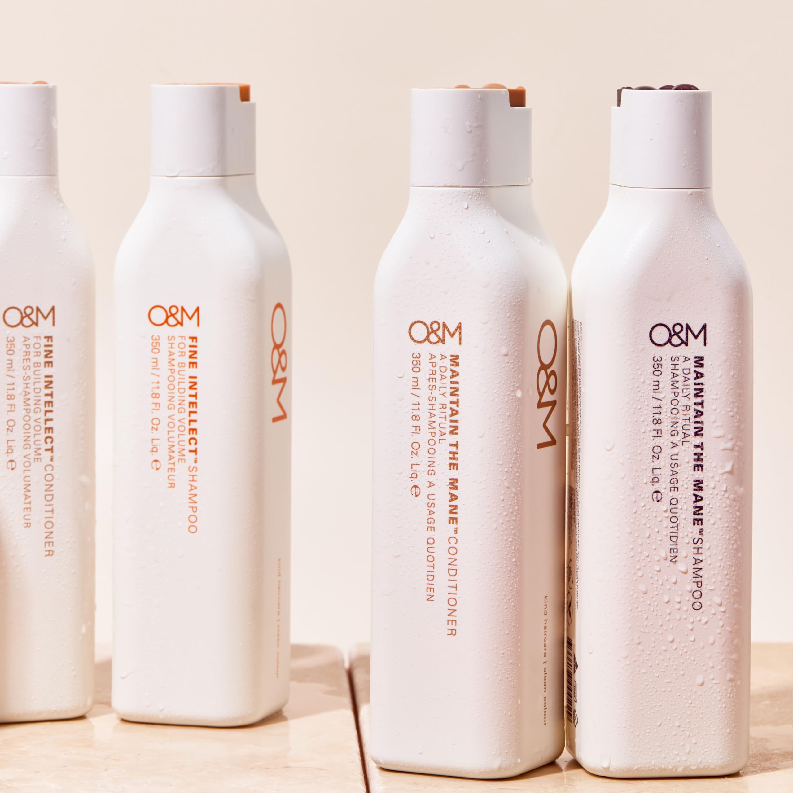 O&M Maintain the Mane shampoo eco icons signaling clean, ethical care