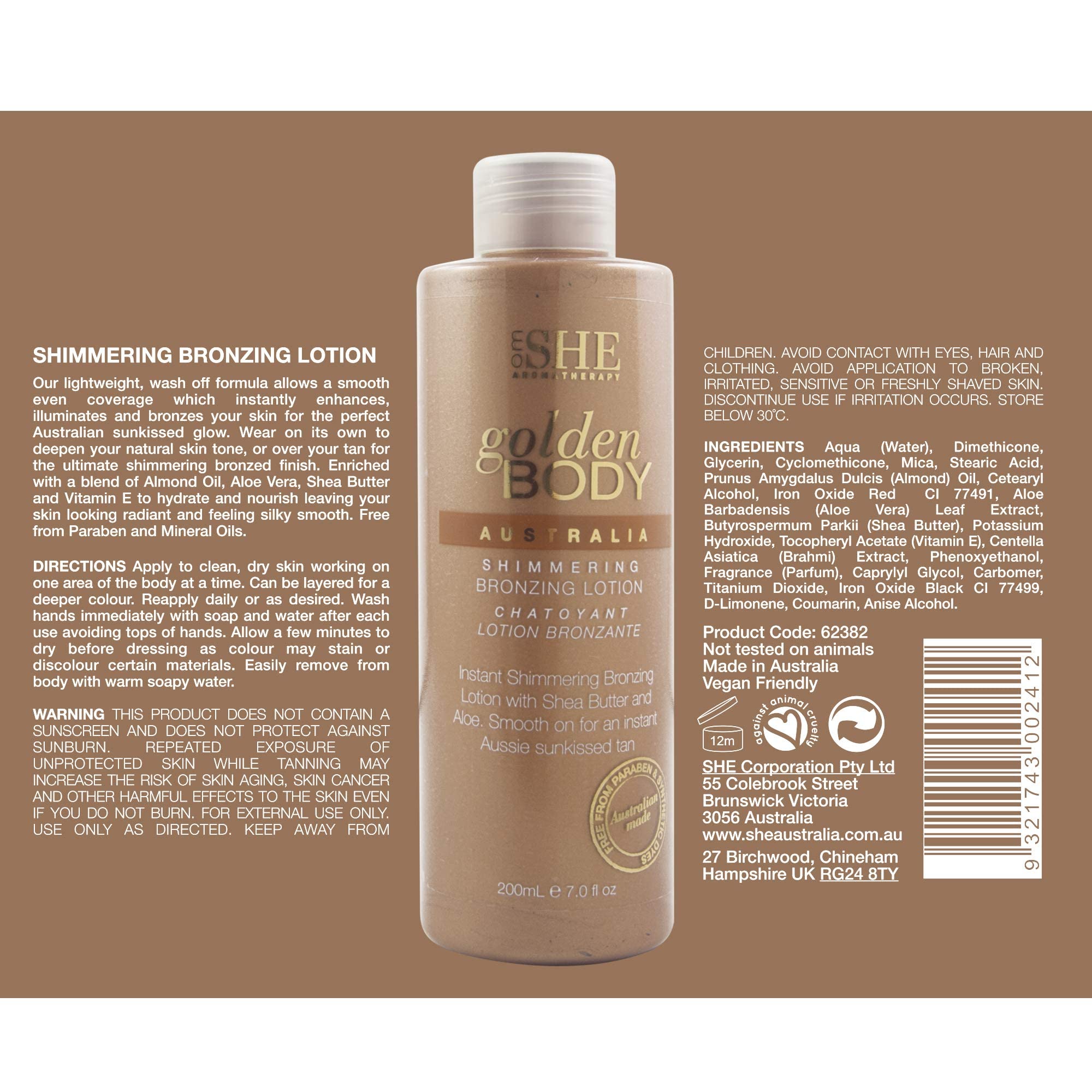 Creamy swirl of Om She Golden Lotion illustrating blendable bronze finish.