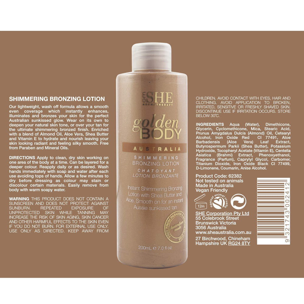 Creamy swirl of Om She Golden Lotion illustrating blendable bronze finish.