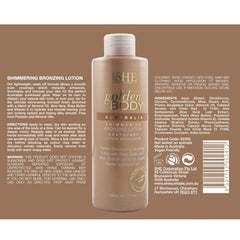 Creamy swirl of Om She Golden Lotion illustrating blendable bronze finish.