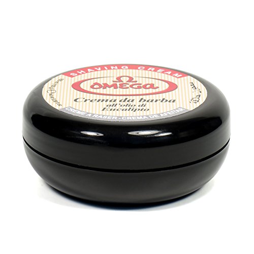 Omega shaving cream bowl, side view; compact cup for travel and storage