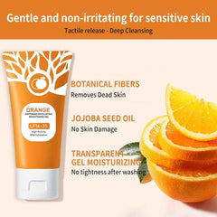 Omexry Orange Exfoliating Gel packaging displays natural ingredients.