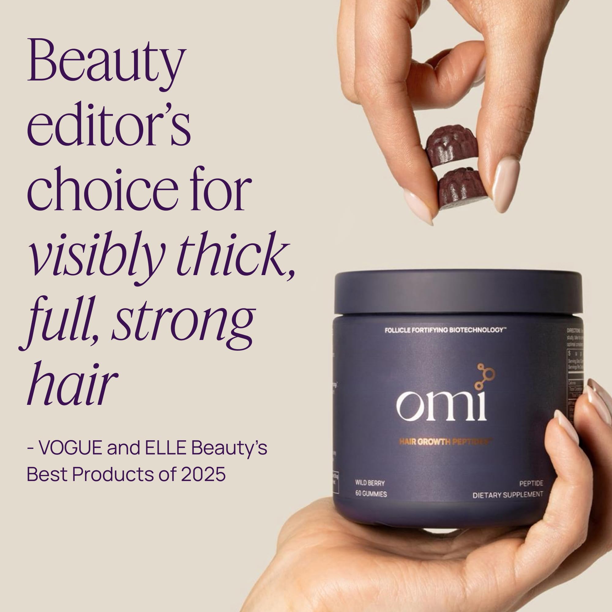 OMI WELLBEAUTY award seals displayed with product on shelf