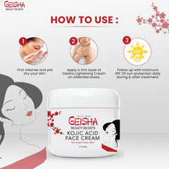 OMIC Geisha Kojic Cream jar closeup with rich moisturizing texture