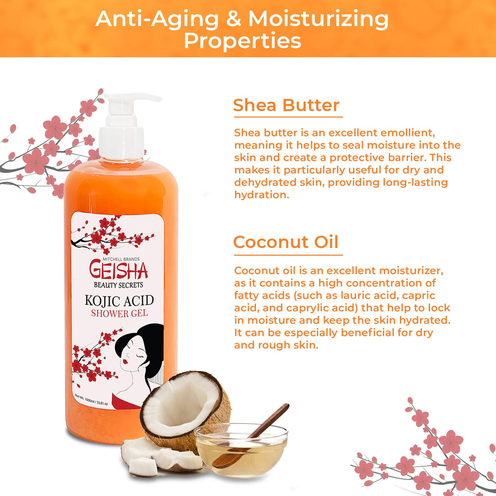 OMIC Geisha label closeup showing kojic acid brightening formula