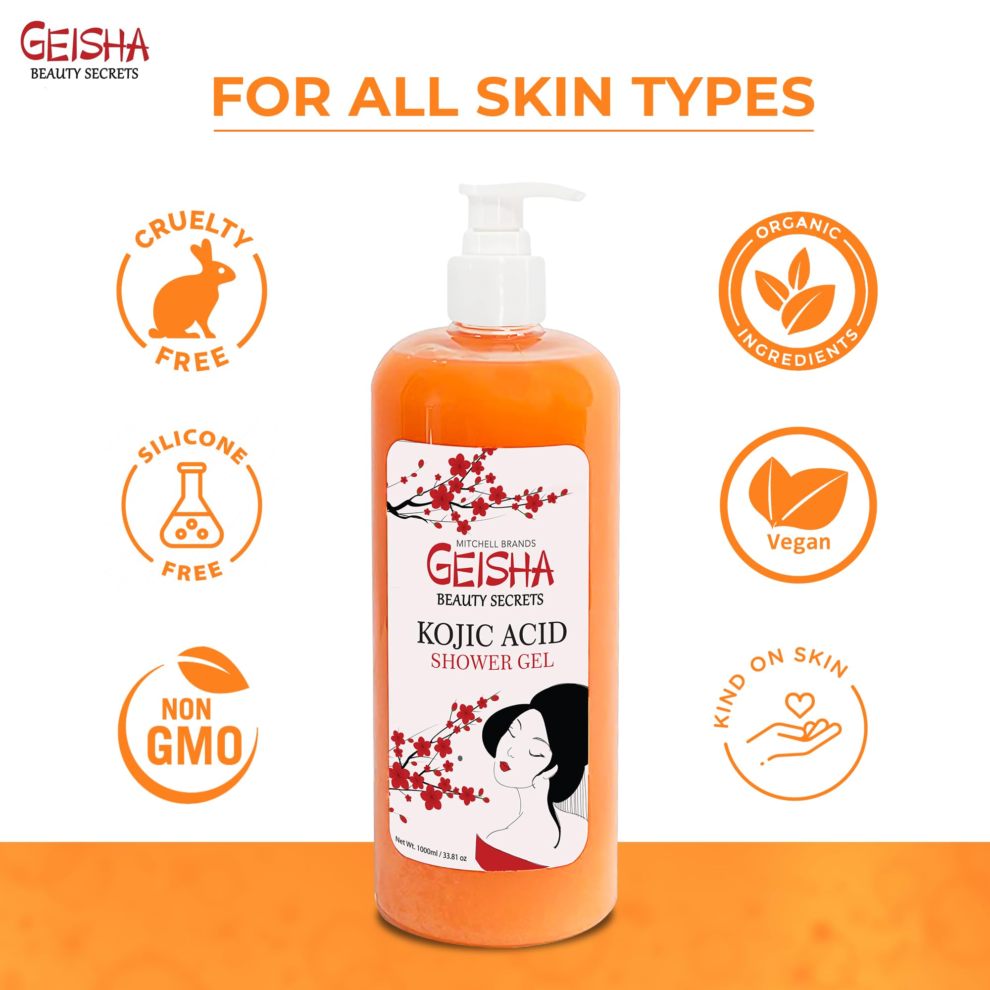 OMIC Geisha packaging on display emphasizes premium brightening wash