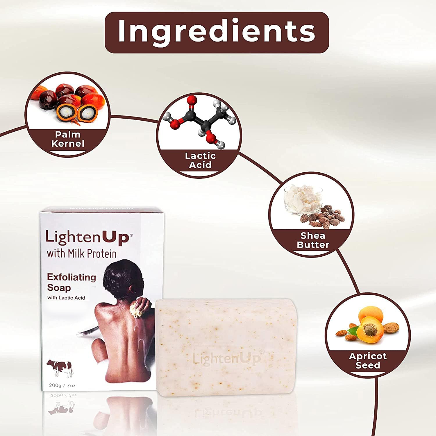OMIC Lighten-Up soap lather close-up showing creamy foam for gentle cleansing
