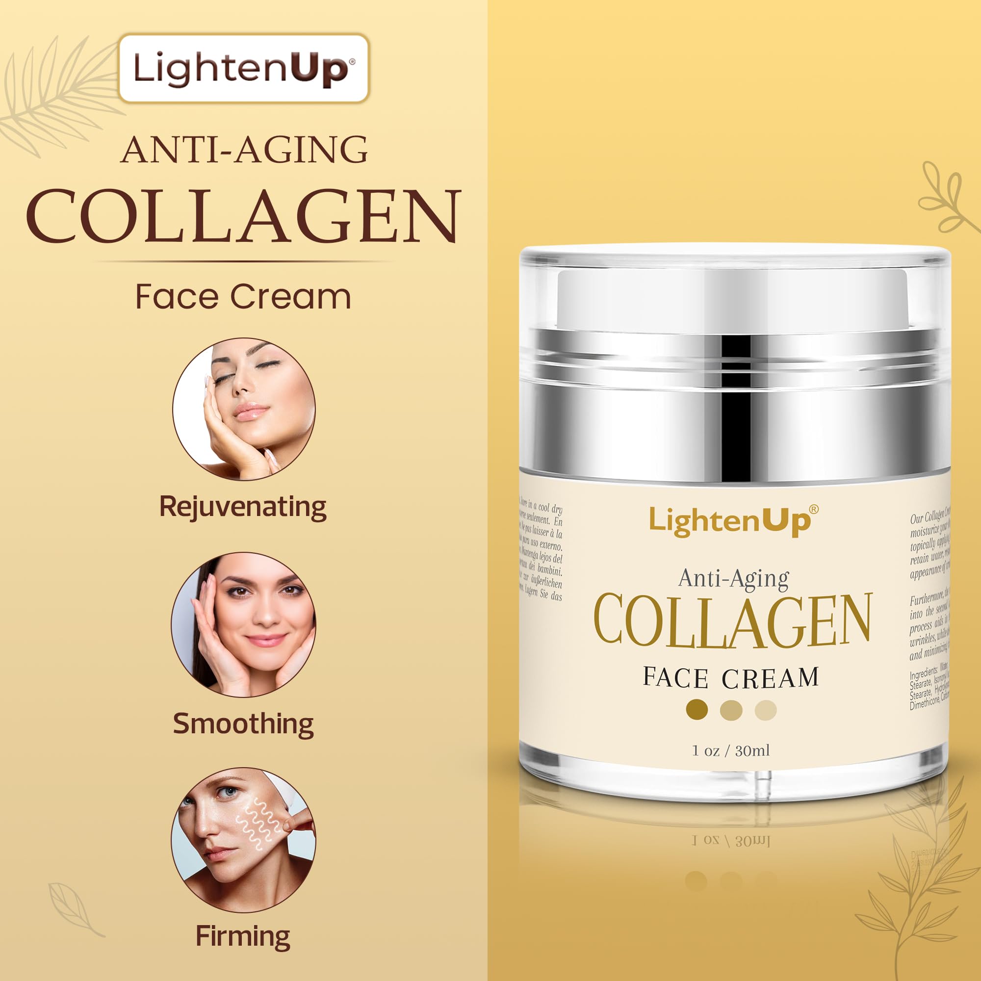 OMIC Lighten-Up cream texture ready for smooth daily application and dewy glow.