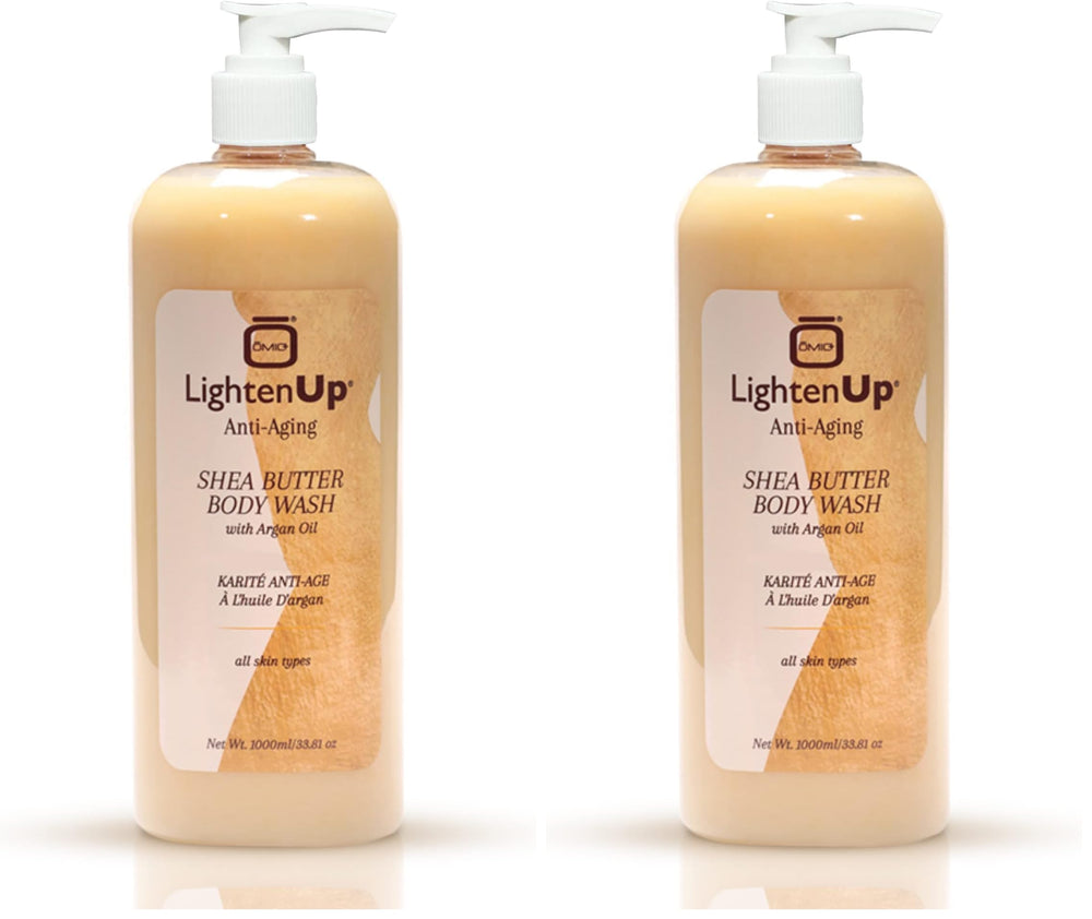 OMIC LightenUp bottle front promotes anti-aging nourishment for soft skin.