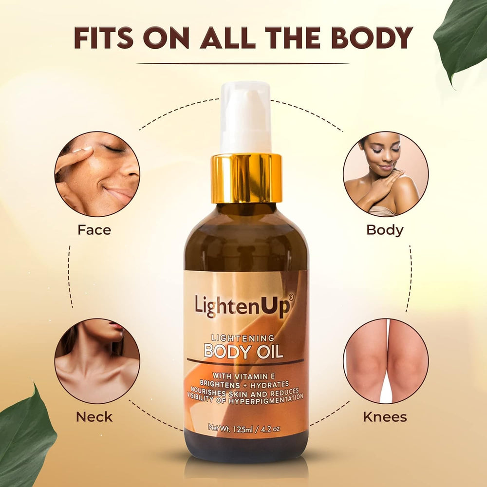 OMIC Lighten-Up application on body area during night routine.