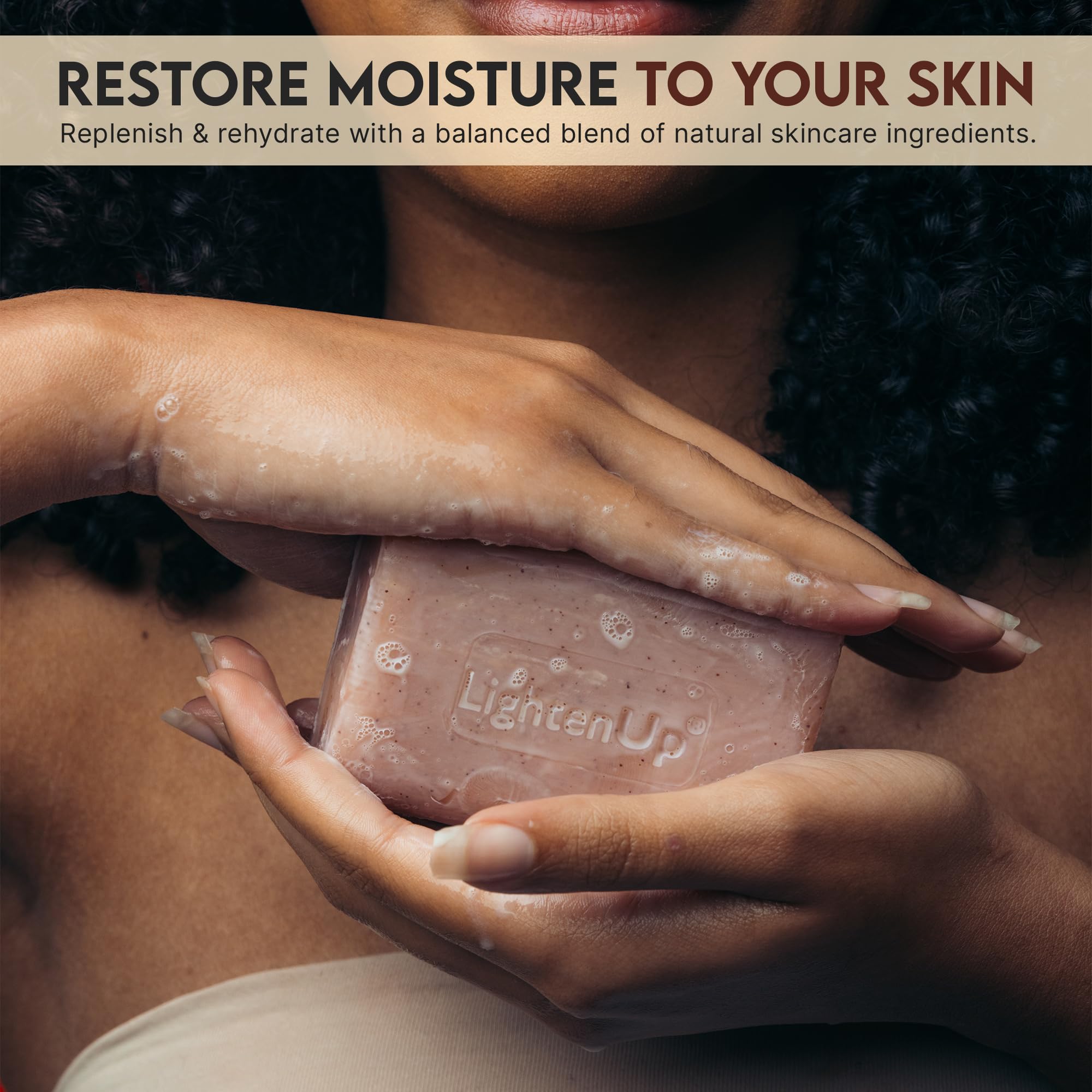 OMIC Lighten-Up coconut oil nourishes skin with a creamy, comforting touch.
