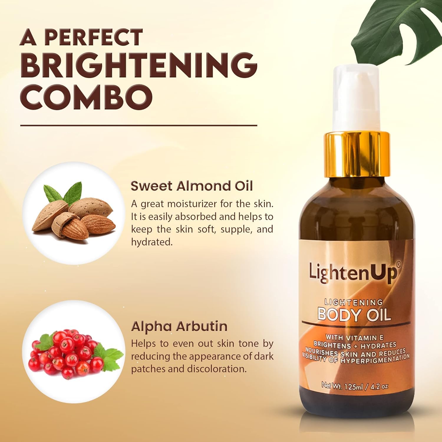 OMIC Lighten-Up texture closeup reveals rich oil for moisturization.
