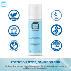OMIC Skincare cream texture closeup shows a lightweight, fast-absorbing formula.