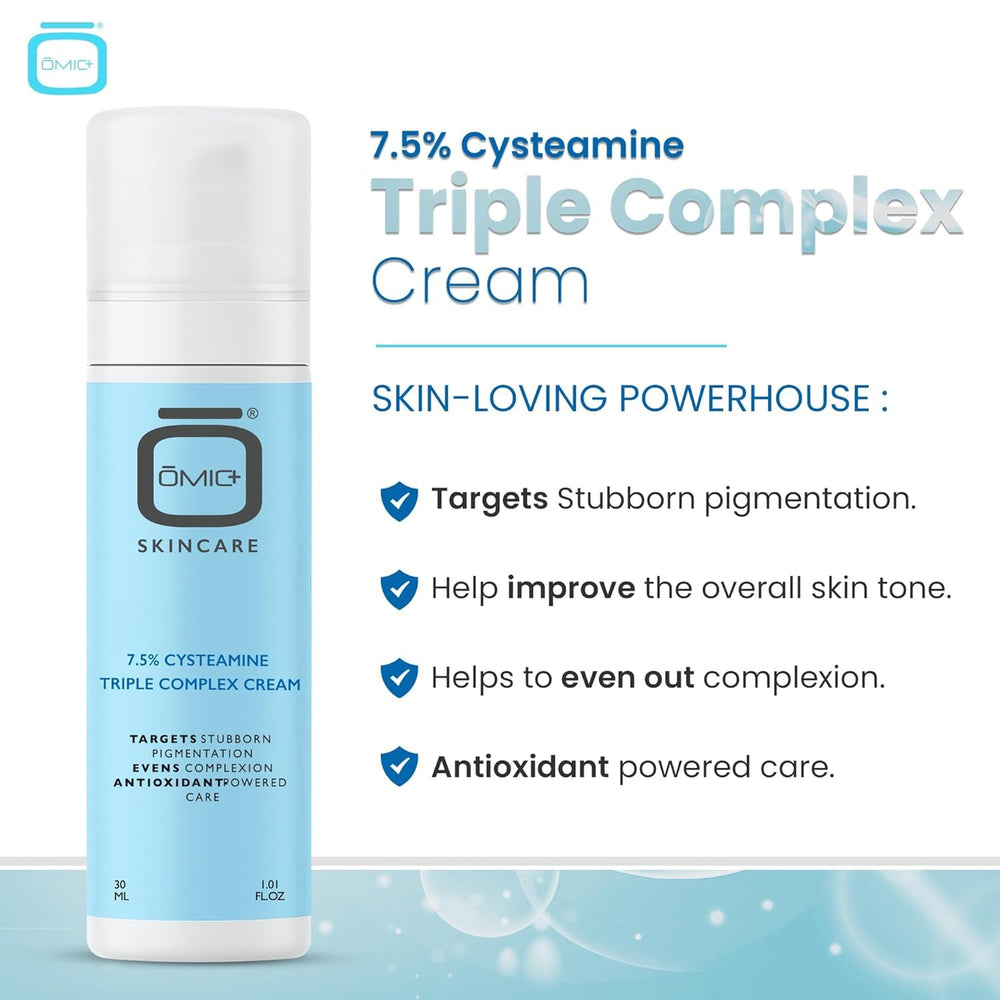 OMIC Skincare packaging front highlights premium branding and product details.
