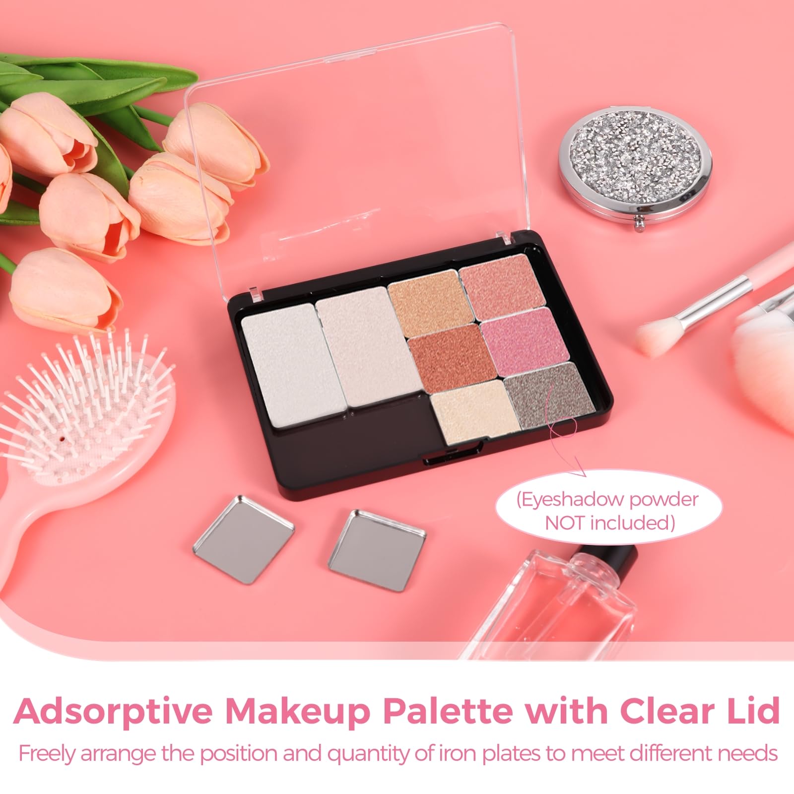 OMISTAR travel-size palette with clear lid, ideal for on-the-go touch-ups.