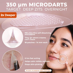 OMMA Korean micropoint patch closeup reveals 420 microcrystals.