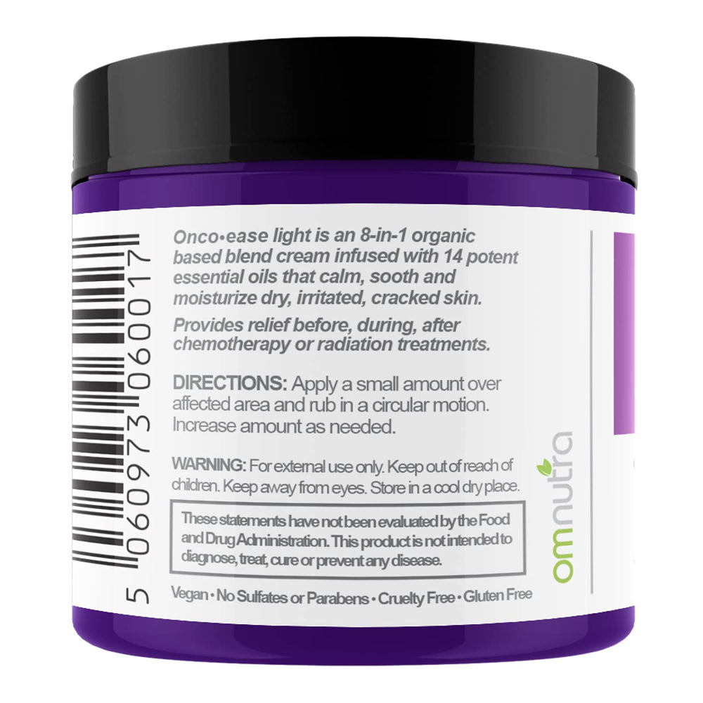OmNutra OncoEase cream applied by hand to moisturize dry skin