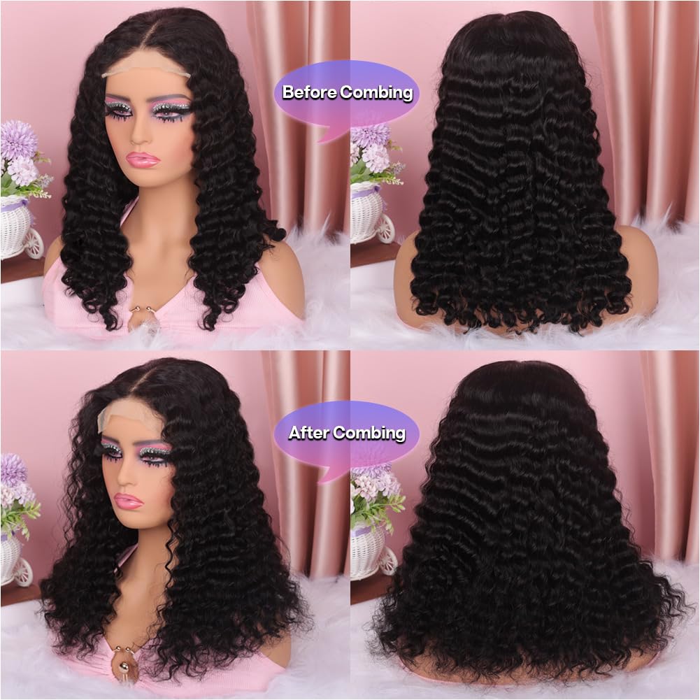 omswet 5x5 hd lace closure detail with invisible knots for natural part.