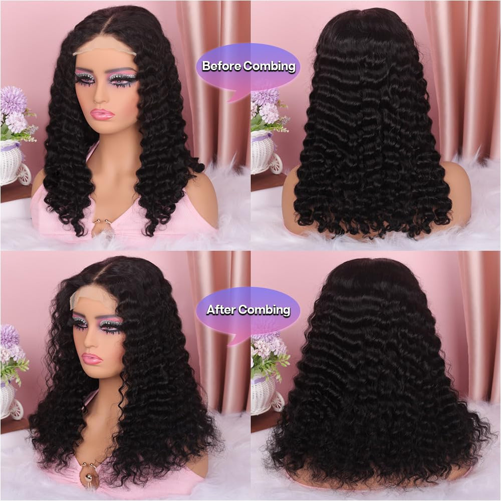 omswet 5x5 hd lace closure detail with invisible knots for natural part.