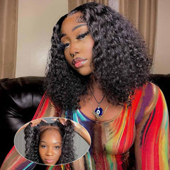 omswet Curly BOB wig with 5x5 HD lace closure for seamless skin blend