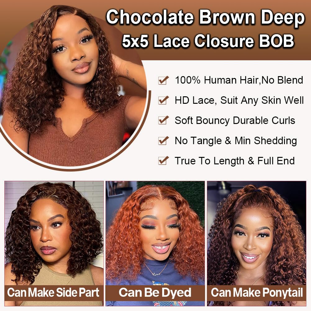 Omswet Curly BOB wig wet and wavy look showing versatile styling options