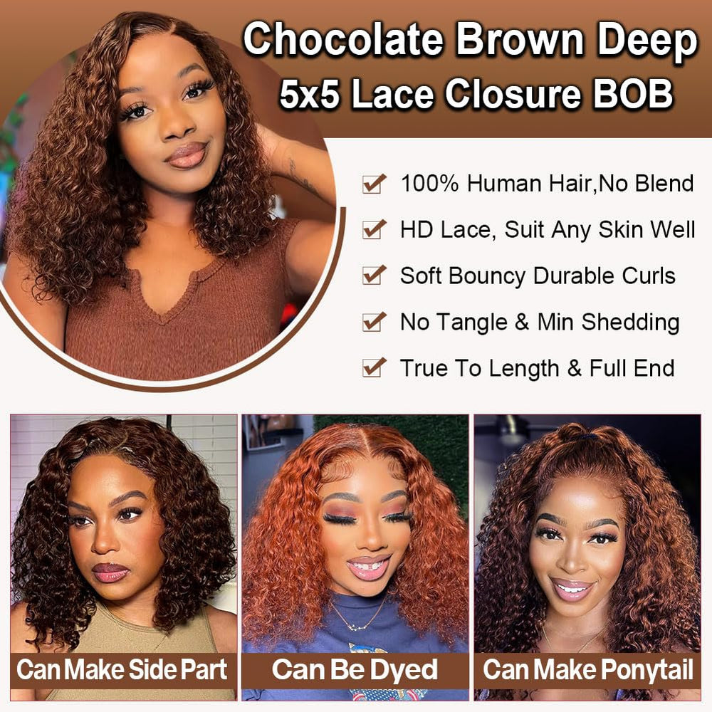 Omswet Curly BOB wig wet and wavy look showing versatile styling options