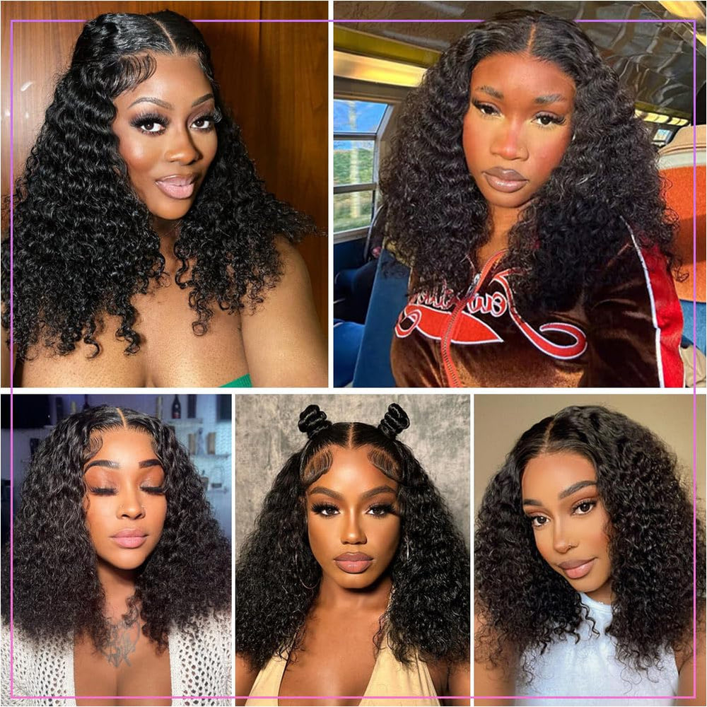 omswet model wearing curly bob wig for real-life styling inspiration.