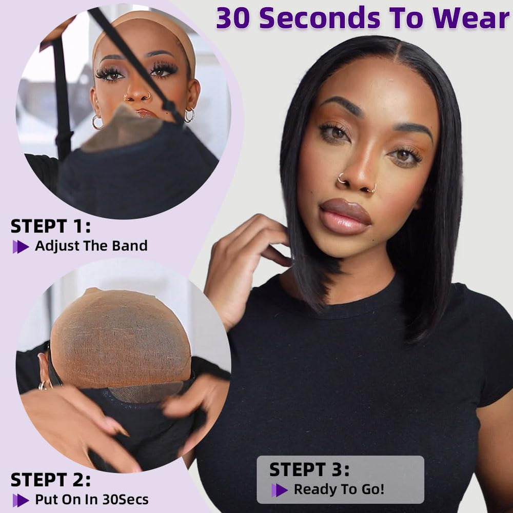 Omswet Wear and Go Bob Wig 180 density adds natural volume and body.