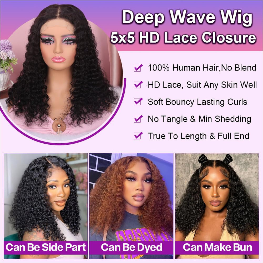omswet wet and wavy texture on deep wave bob demonstrates heat-styling versatility.