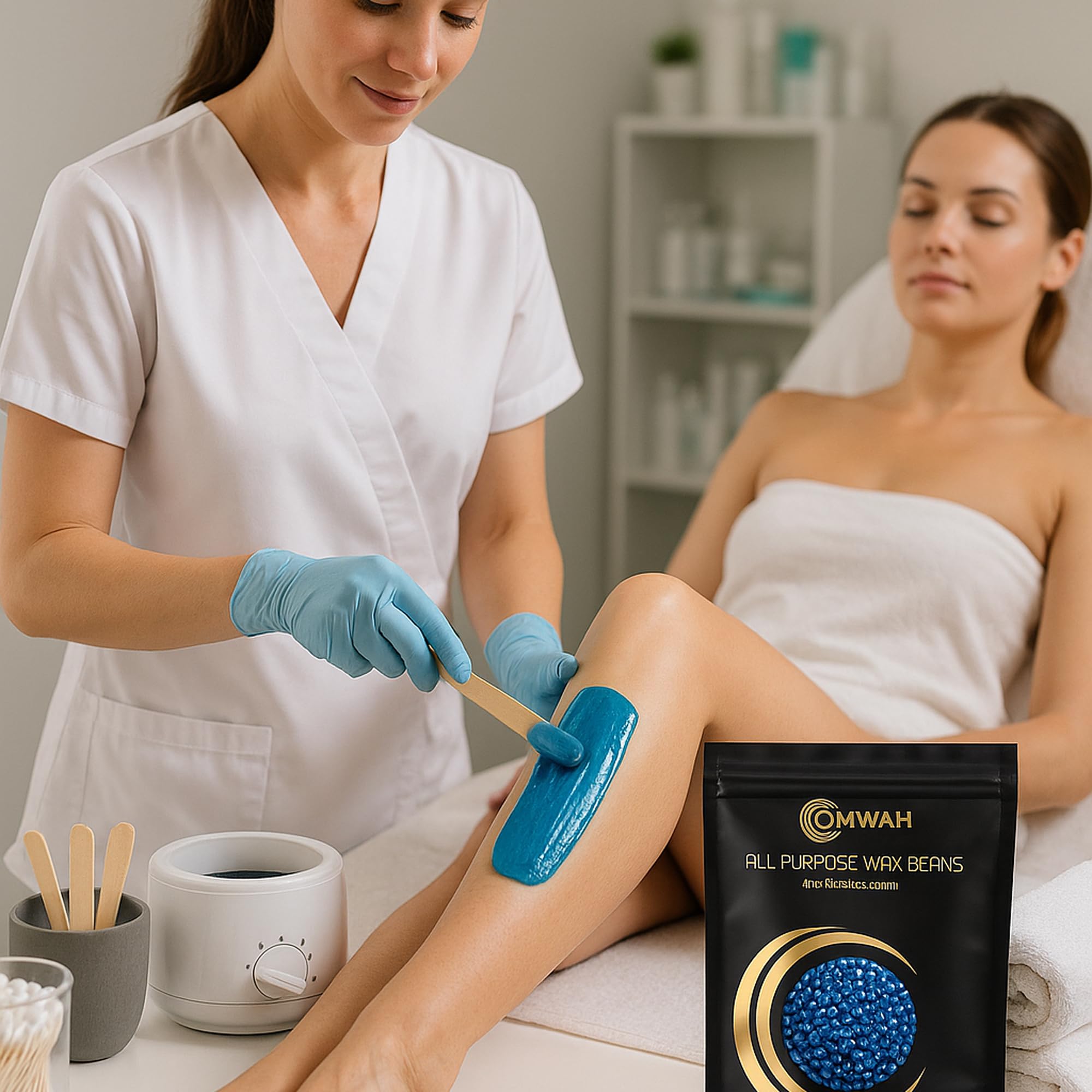 OMWAH hard wax beads sea breeze scent enhances waxing session ambiance
