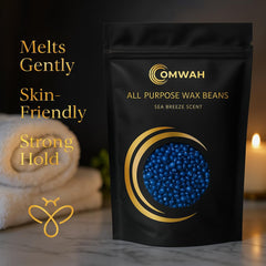 OMWAH hard wax beads melt application demonstrates smooth glide for comfortable waxing