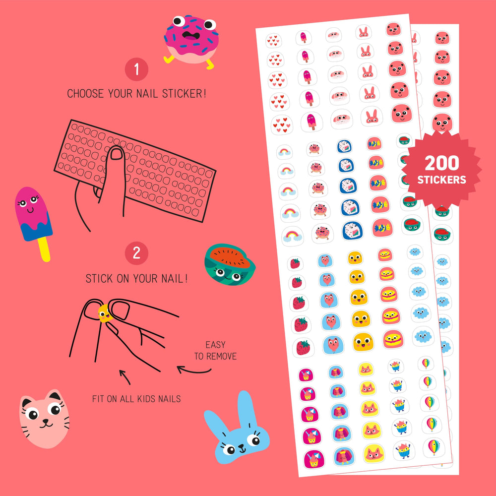 Omy Kawaii nail stickers vibrant colors for joyful nails.