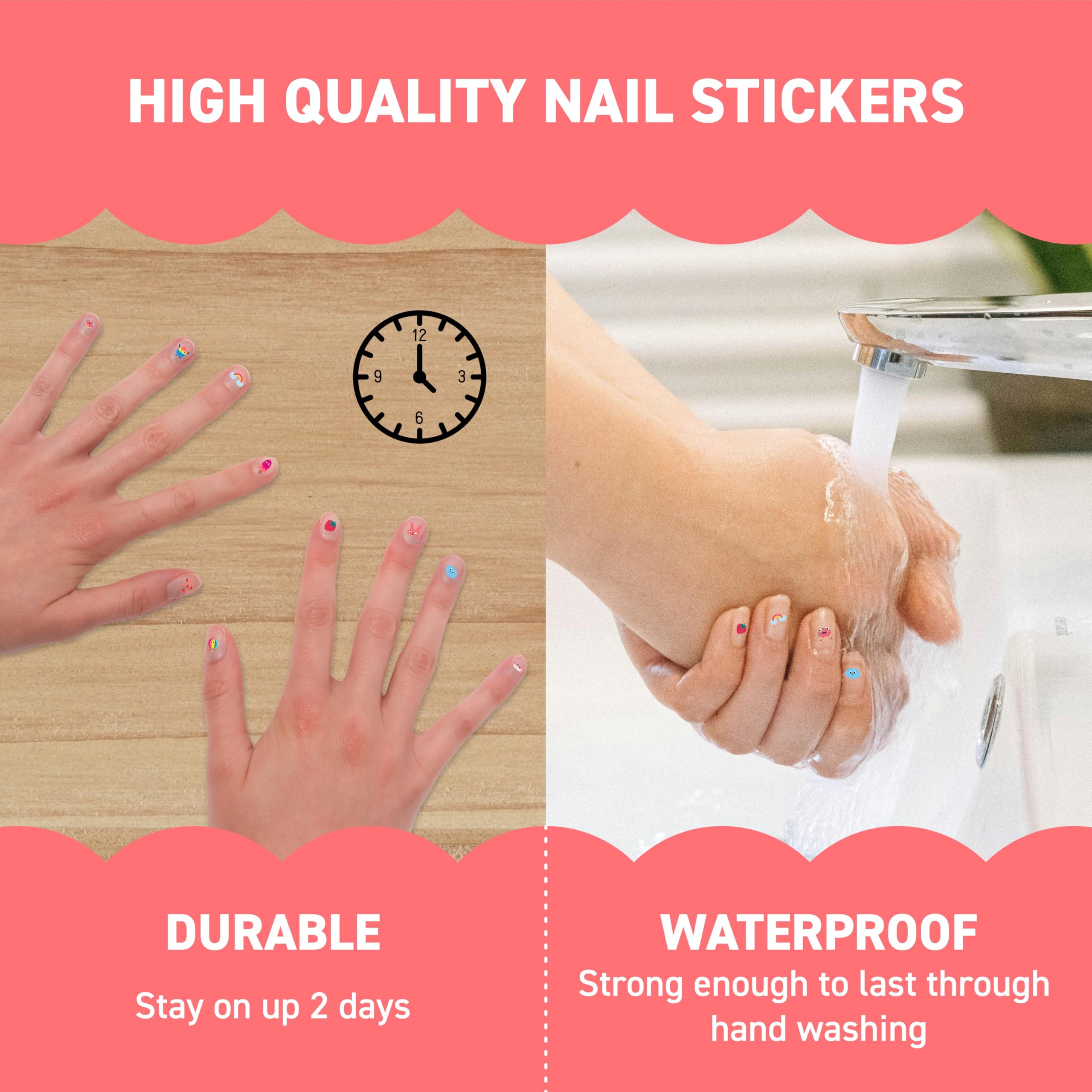 Omy Kawaii nail stickers non toxic and safe for ages 3 plus.