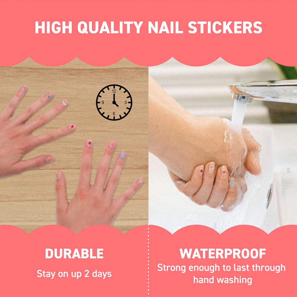 Omy Kawaii nail stickers non toxic and safe for ages 3 plus.