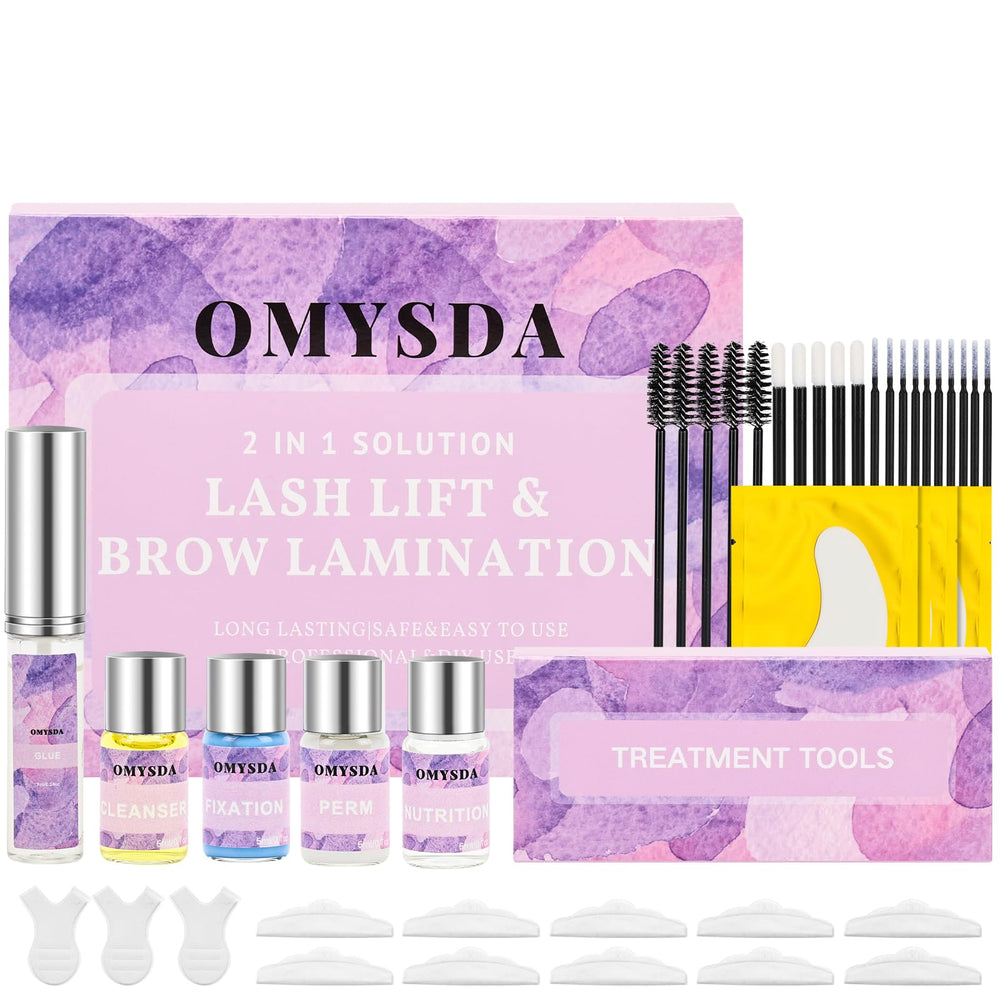 Omysda lash lift kit box and bottles for at-home salon-quality prep.