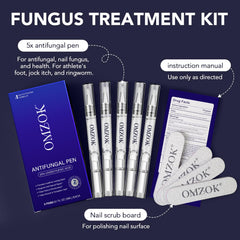 OMZOK toenail fungus pen application shows precise, mess-free treatment on nails.