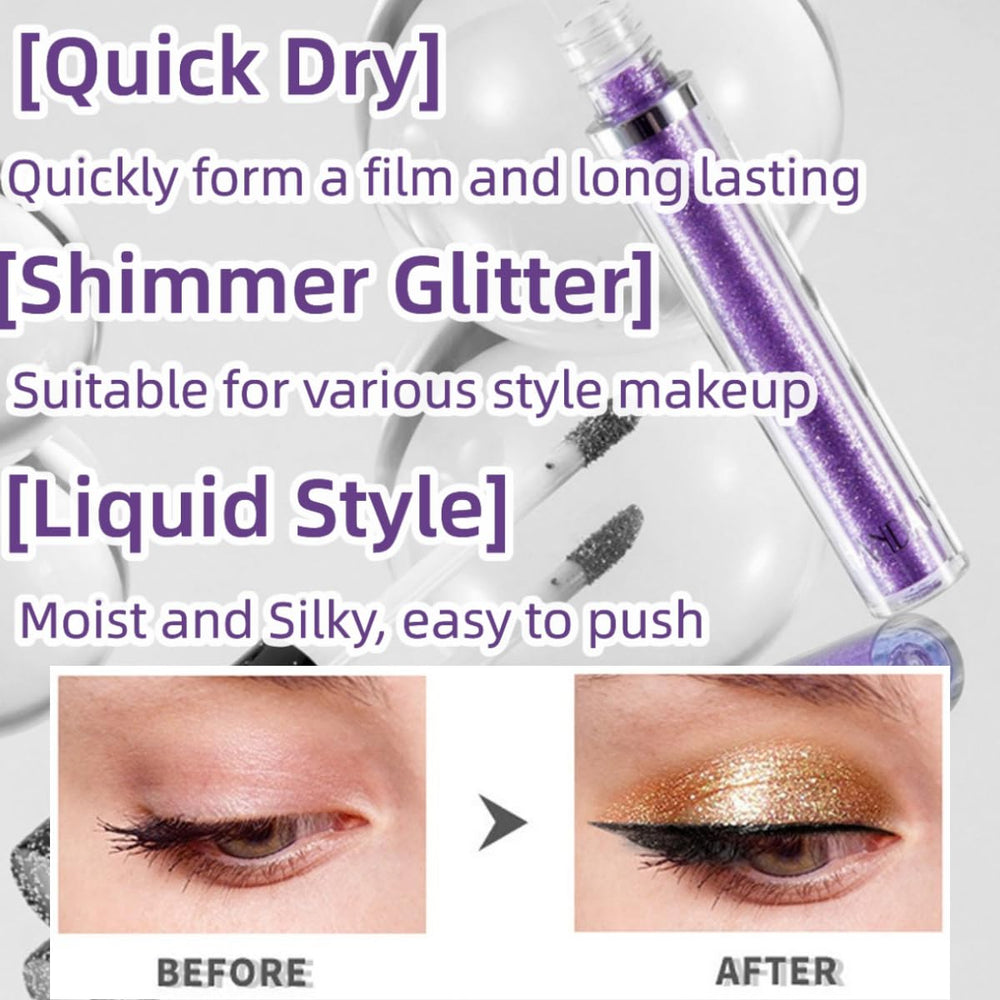 ONarisae liquid purple glitter eyeshadow with long-lasting sparkle