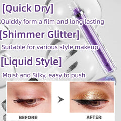 ONarisae liquid purple glitter eyeshadow with long-lasting sparkle