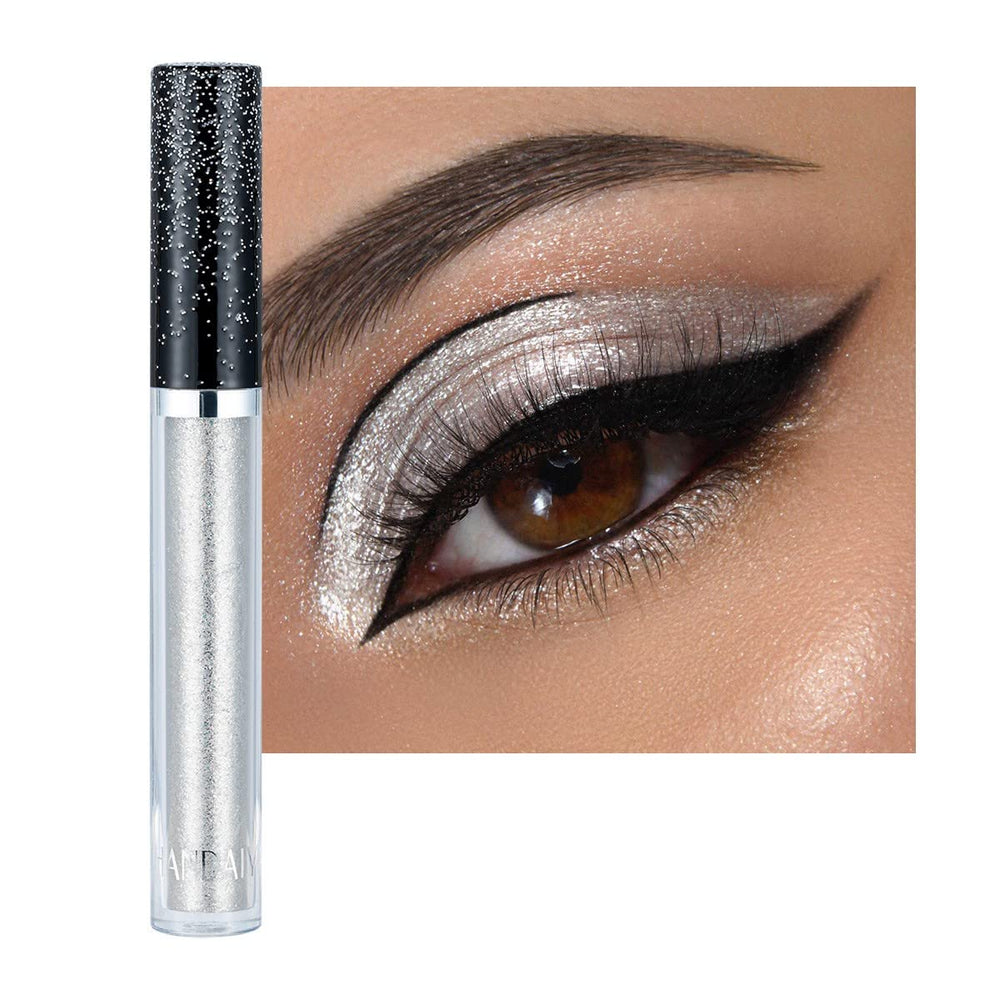 ONarisae glitter eyeshadow liquid pigment in silver for sparkling lids.
