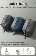 Onbagway navy silicone bag main compartment fits six 553ml bottles