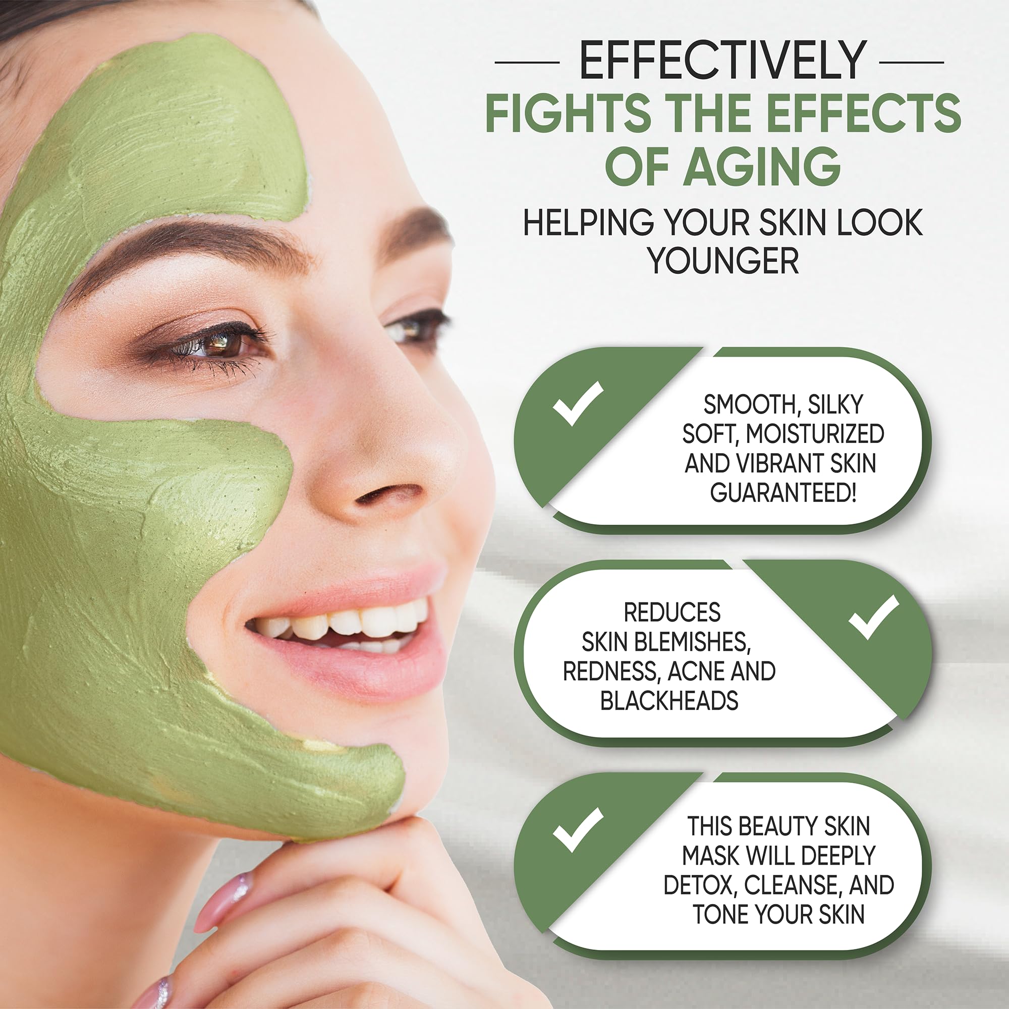 Once Upon A Tea Green Tea Matcha Mud Mask being applied to clean skin for pore refinement