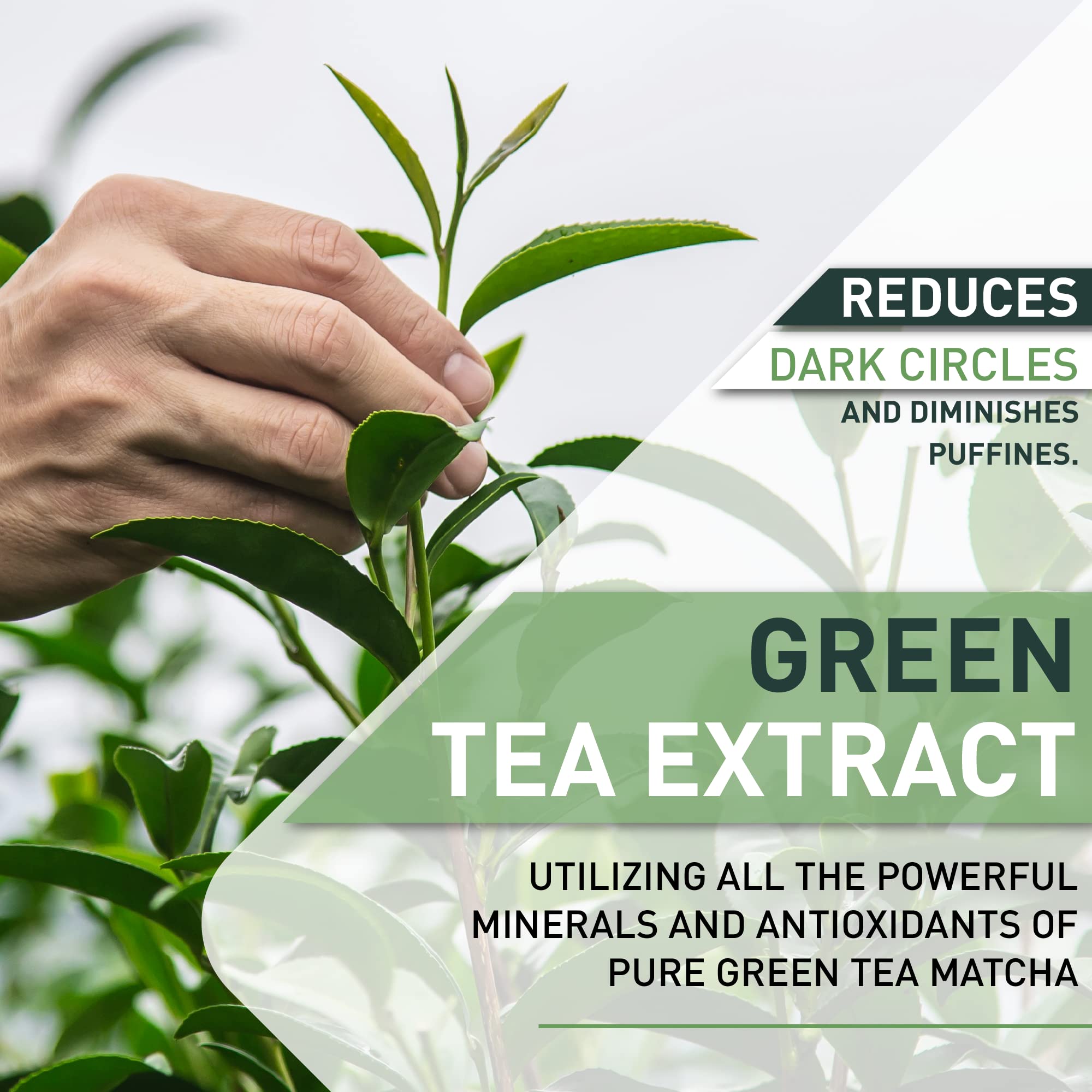 Once Upon A Tea under-eye patches applied for a firming, smooth-looking eye area.